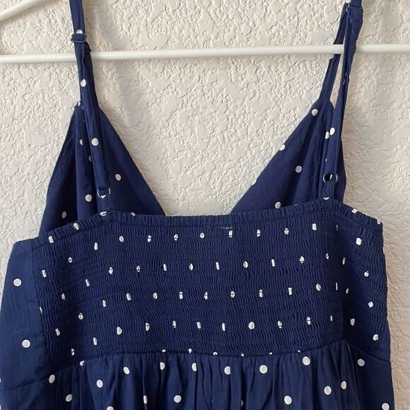 OLD NAVY Blue Polka Dot Spaghetti Strap Cami Top Size L Petite NWT - Picture 3 of 7